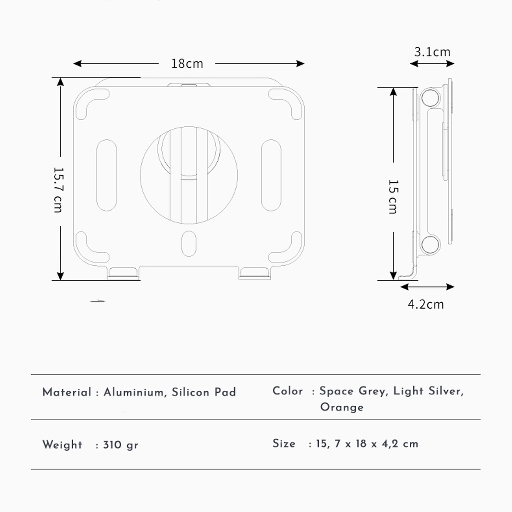 Colta T4 Captive 360 Phone/Tablet Stand Holder Bracket Aluminium Tab Dudukan
