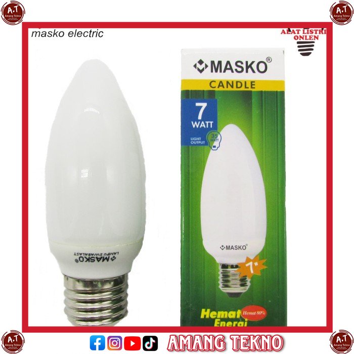 MASKO Candle E14 Lampu Masko Kuning 7W 7 Watt - Kuning ORI