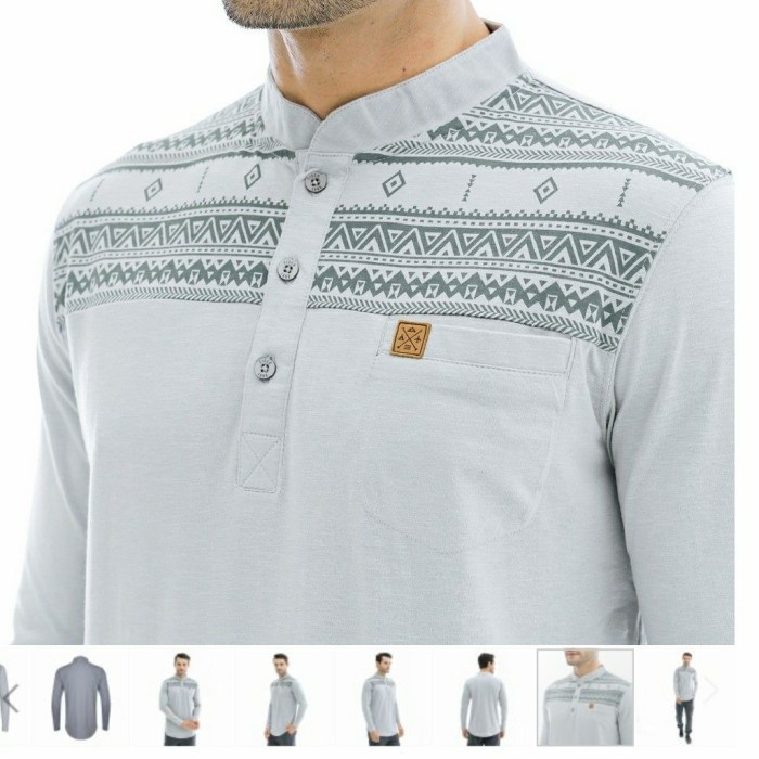 pStore88 - EIGER 5689 BARRAKKA, GRY baju kaos Koko muslim motif etnik 5666