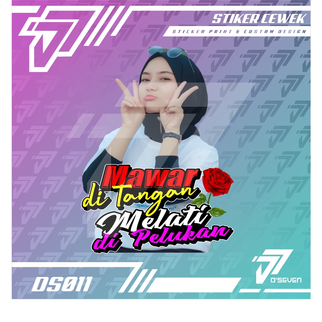 Stiker Foto Cewek Hijab Vector Seksi Custom Bisa Request Foto & Kata-kata - Stiker Mobil / Motor / T