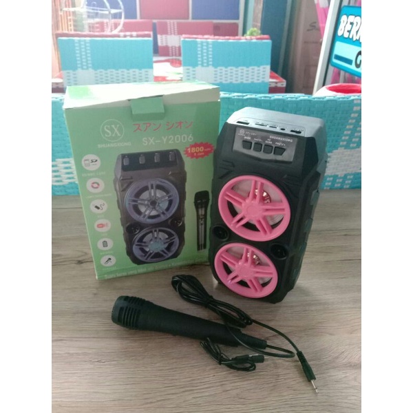 Sepiker bluetooth sx'y2006 bonus mic karaoke/salon aktif wireless super bass usb radio fm