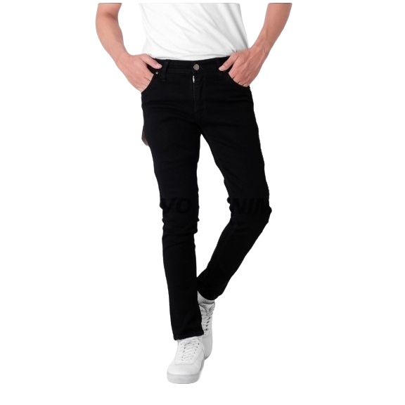 Celana Soft Jeans Pria Panjang Pensil Hitam Celana Slimfit Sterch Cowok Long Pants Size 27 - 38 Bisa COD