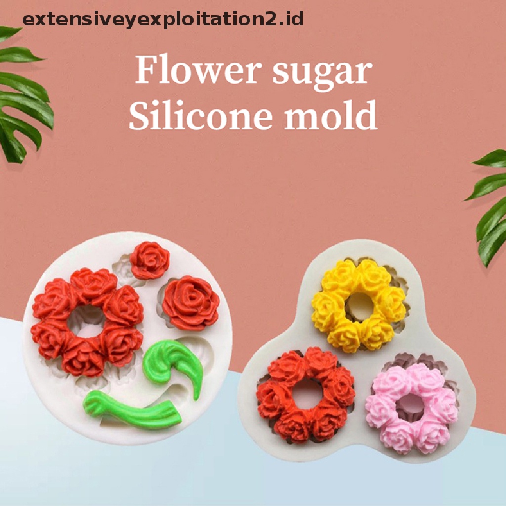 {NEW} 1pc Cetakan Silikon Teko Bunga Mawar Mini 3D DIY Chocolate Fondant Tools Mould.