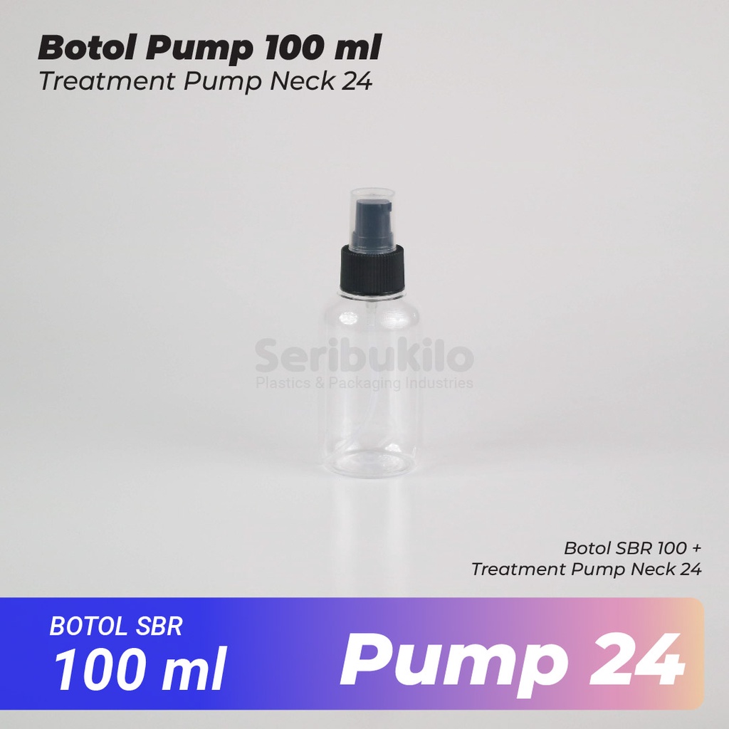 Botol SBR 100 ml  Pump Treatment  Hitam / Botol PET Treatment Pump 100 ml Hitam