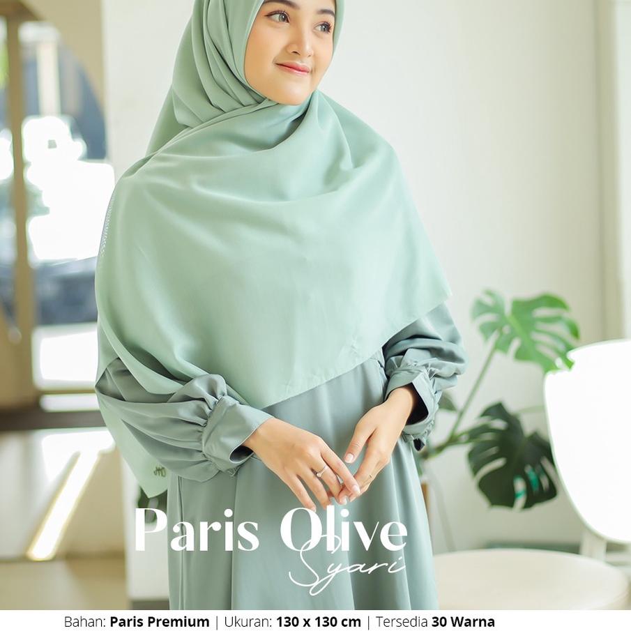 Terlaku Paris Olive Syari - Hijab Segi Empat Polos Syari Umama Scarf - Ecer (1pcs) ⁂qyi❀