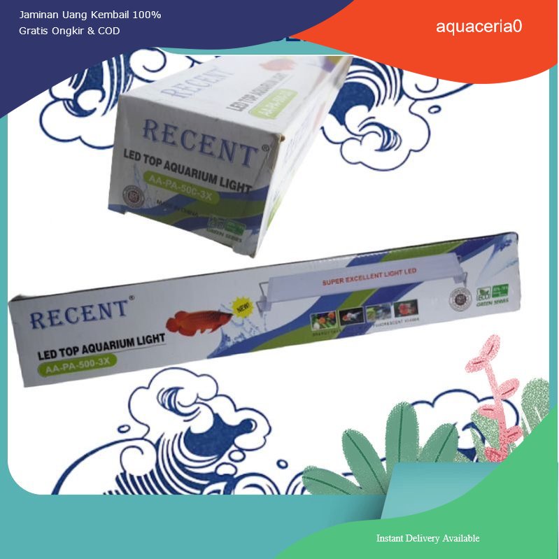 RECENT PA 500 lampu LED aquarium Lampung gantung aquarium 50/60cm 3xganti warna