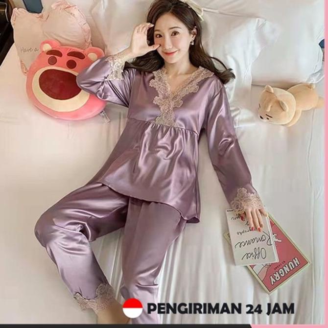 BEST SELLER daster kekinian/baju tidur wanita satin premium/baju tidur wanita dewasa/daster lengan p