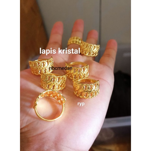 Cincin replika mas 24k lapis kristal import dan penang,tahan lama