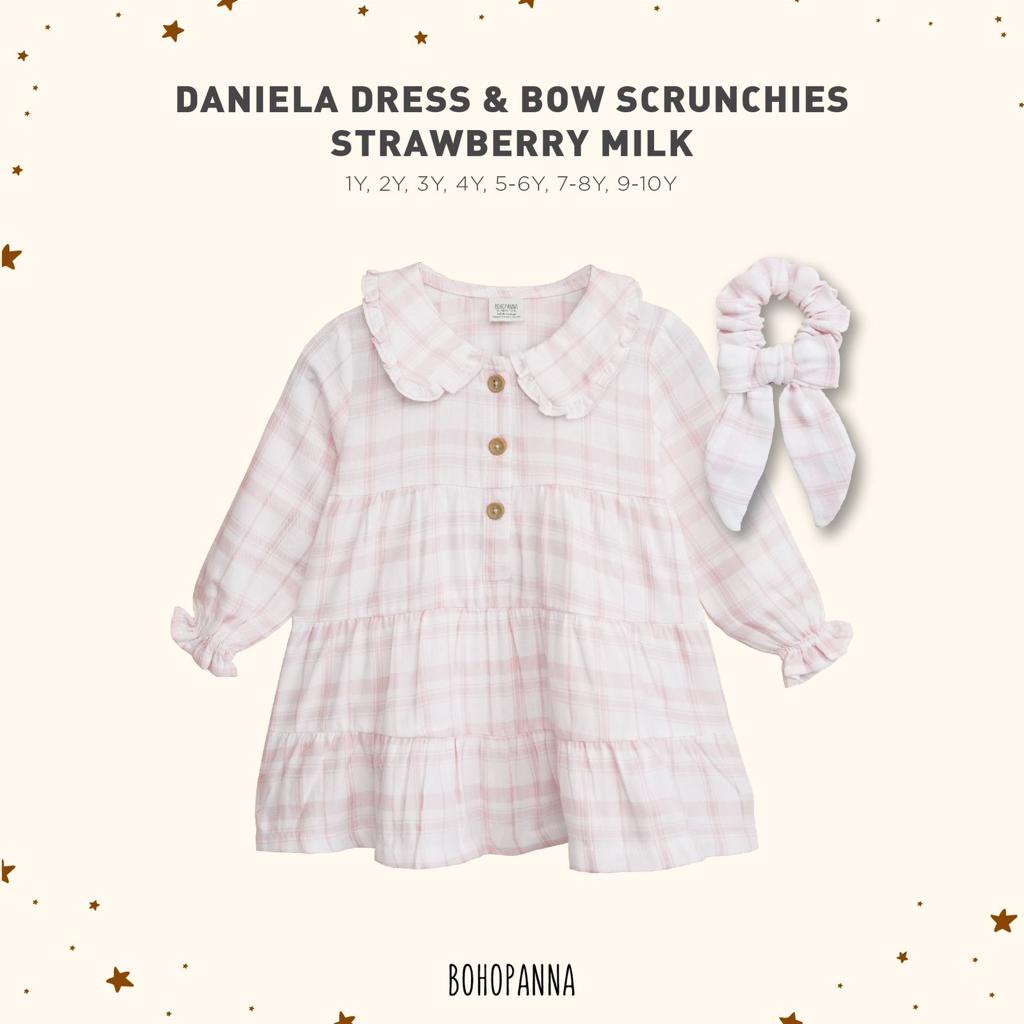 BOHOPANNA DANIELA DRESS &amp; BOW SCRUNCHIES / BOHOPANNA / DRESS ANAK PEREMPUAN