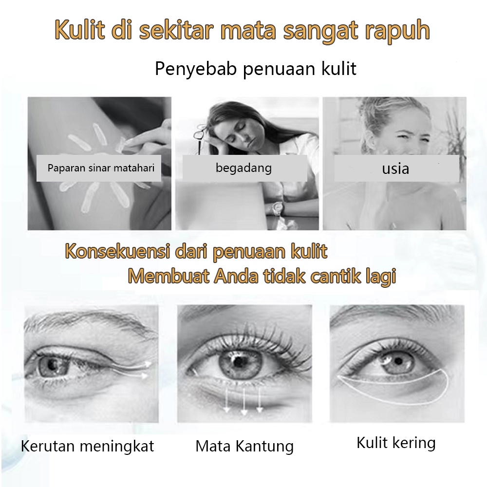 EYE SERUM KRIM MATA PENGHILANG KANTONG HITAM MATA MENGHILANGKAN KANTUNG MATA PANDA HITAM KERUTAN 40G Aman dan efektif