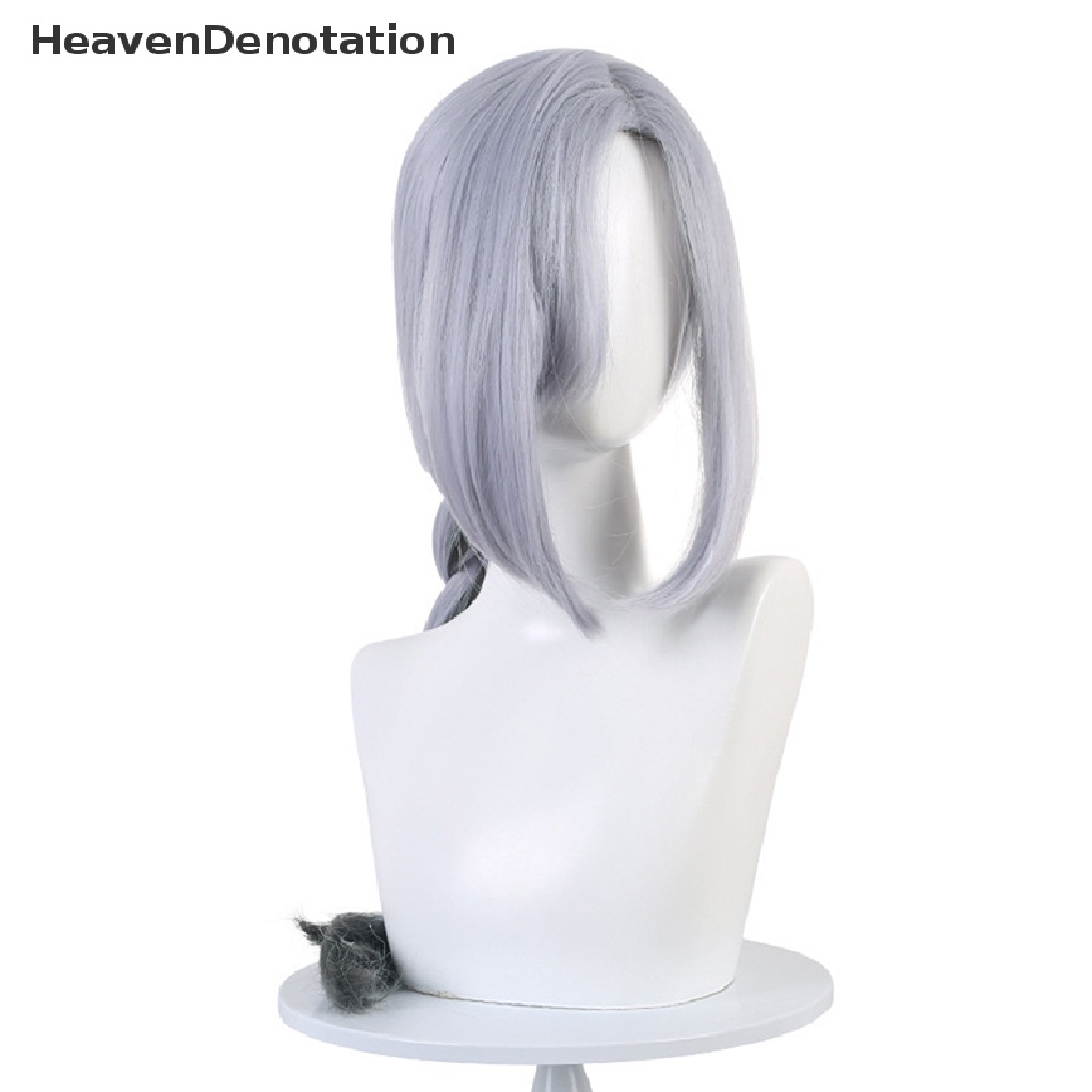 [HeavenDenotation] Game Genshin Impact Shenhe Cosplay Wig Warna Biru Putih Kepang Panjang Rambut 80cm HDV