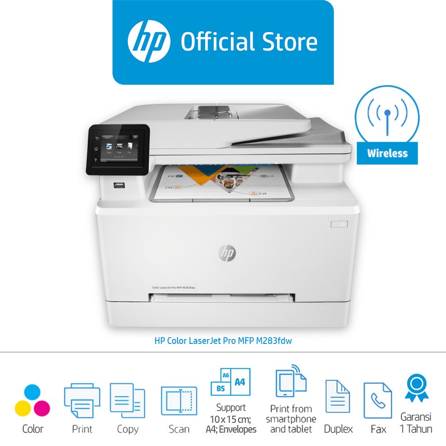 HP Color LaserJet Pro MFP M283fdw Printer/Print Scan Copy Fax/Wifi