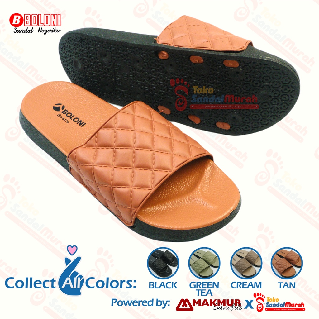 Toko Sendal Murah - Sandal Wanita Slop Ketupat Uk 37 - 40 / Sandal Wanita Keren / Sandal Wanita Nyaman Kekinian / Sandal Rumahan [Toko Sendal Murah Boloni Bestie]