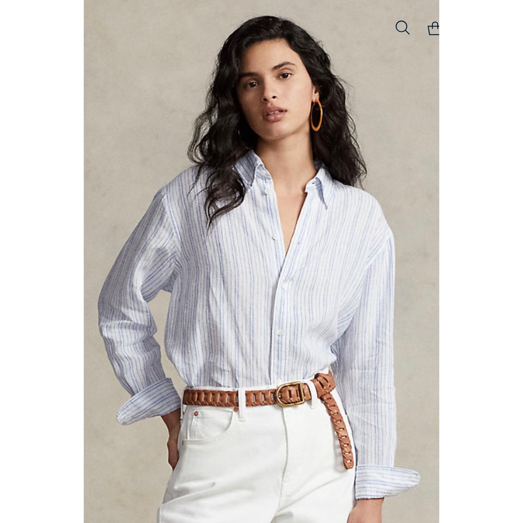 R*phlauren pocket striped blouse