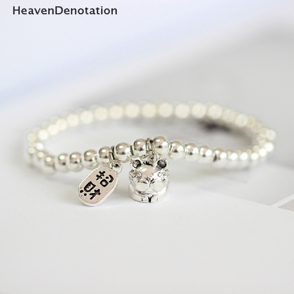 [HeavenDenotation] Warna Perak Fashion Gelang Manik Bulat Sederhana Untuk Wanita Gadis Punk Hip-Hop Trendi Perhiasan Aksesoris Hadiah Perhiasan Pasangan HDV