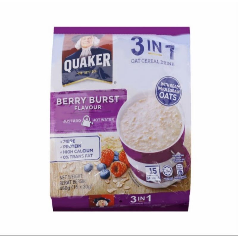 

✨NEW✨ -15pcs Berry Burst Quaker 3 in 1 oatmeal oat cereal drink Malaysia- 1.1.23