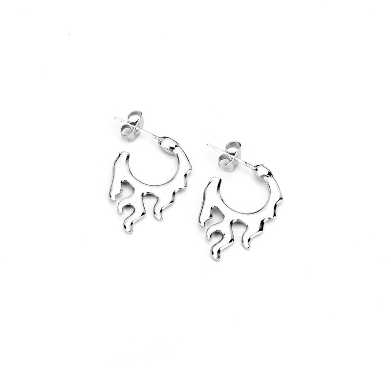 Anting Api Jarum Perak925 Anting Gaya Keren Anting Musim Panas High-End Niche Desain Anting Gaya Baru Trendi