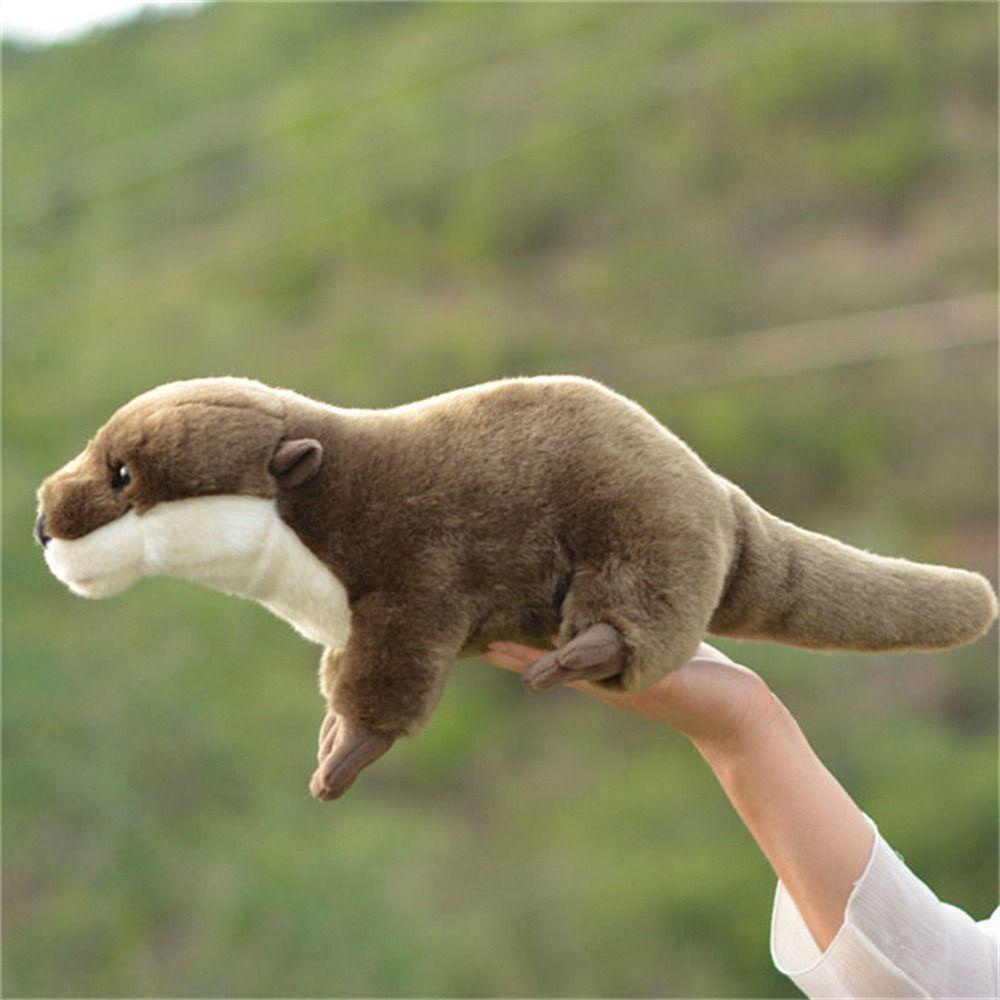 Lanfy Otter Plush Toy Mainan Anak Ulang Tahun 46cm Hewan Manusia Hidup Plush Toy Boneka Lembut Animal