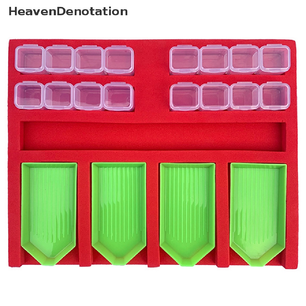 [HeavenDenotation] Multi-fungsi Diamond Paing Tray Holder DIY Diamond Bordir Alat Penyimpanan Nampan Bor Pena Organizer Kotak Penyimpanan DIY Craft HDV