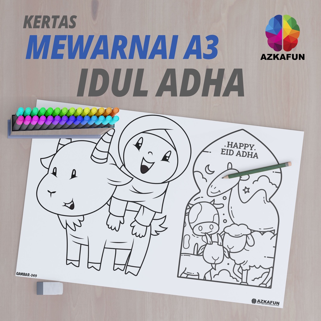 

Kertas Mewarnai A3 IDUL ADHA - Mewarnai anak