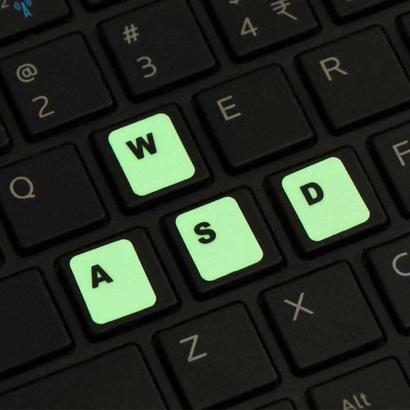 Stiker Keyboard Bahasa Inggris Rusia Tahan Aus Layout Alfabet Huruf Stiker Bercahaya Untuk Laptop Desktop PC