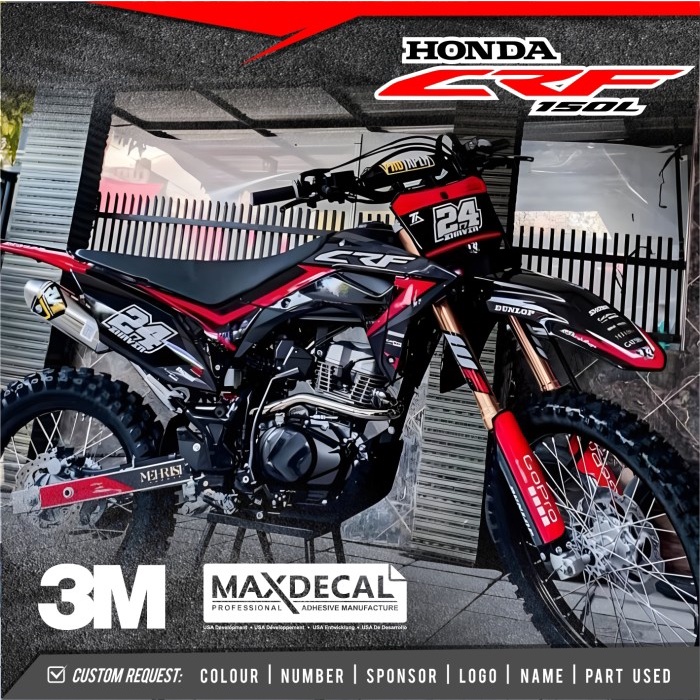 Decal CRF 150 L Hitam Abu Merah A 27