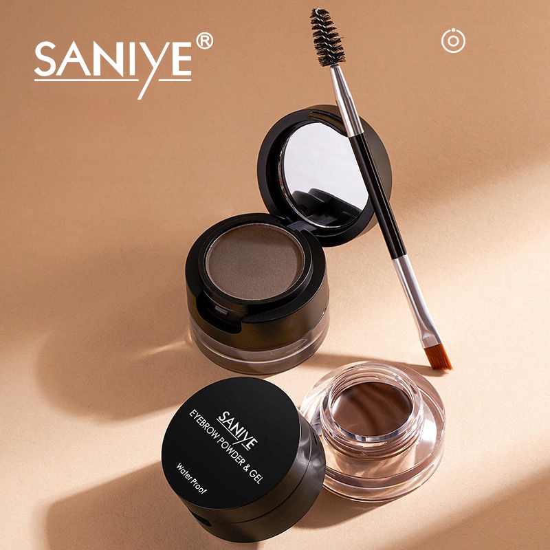 [100%ORIGINAL] ORI SANIYE Eyebrow Gel 2in1 Eyebrow Powder Eyebrow Cream Pomade Alis Bedak Alis Gel Alis 3D Korean Eyebrow