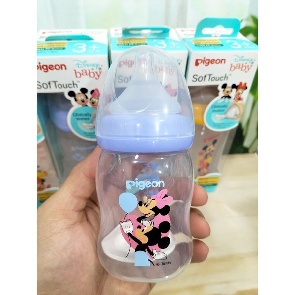 Botol Pigeon ORI Disney Baby SoftTouch  System Wide Neck BPA Free 240Ml/160Ml