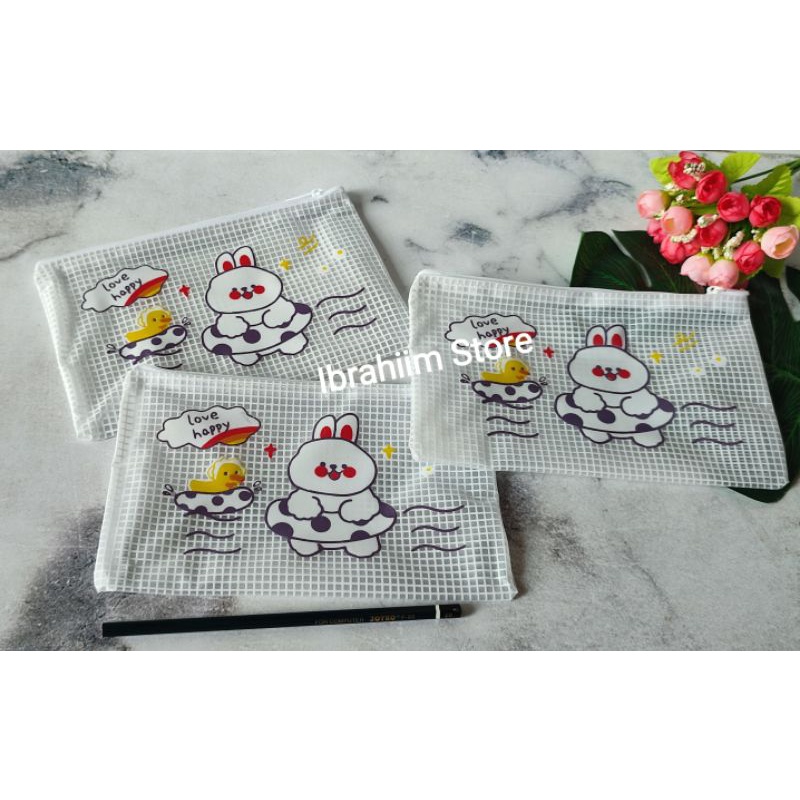 Alat Tulis 1 set / Study Set Pouch Plastik Karakter / Souvenir Ulang Tahun Anak / kado ulang tahun