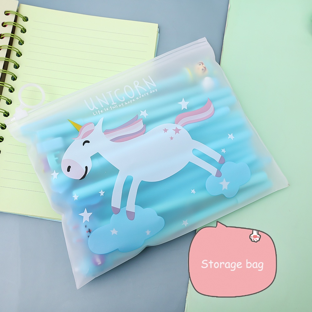 20pcs Kawaii Stationery Black Ink Pen/Pena Gel Lucu Perlengkapan Sekolah Perlengkapan Sekolah