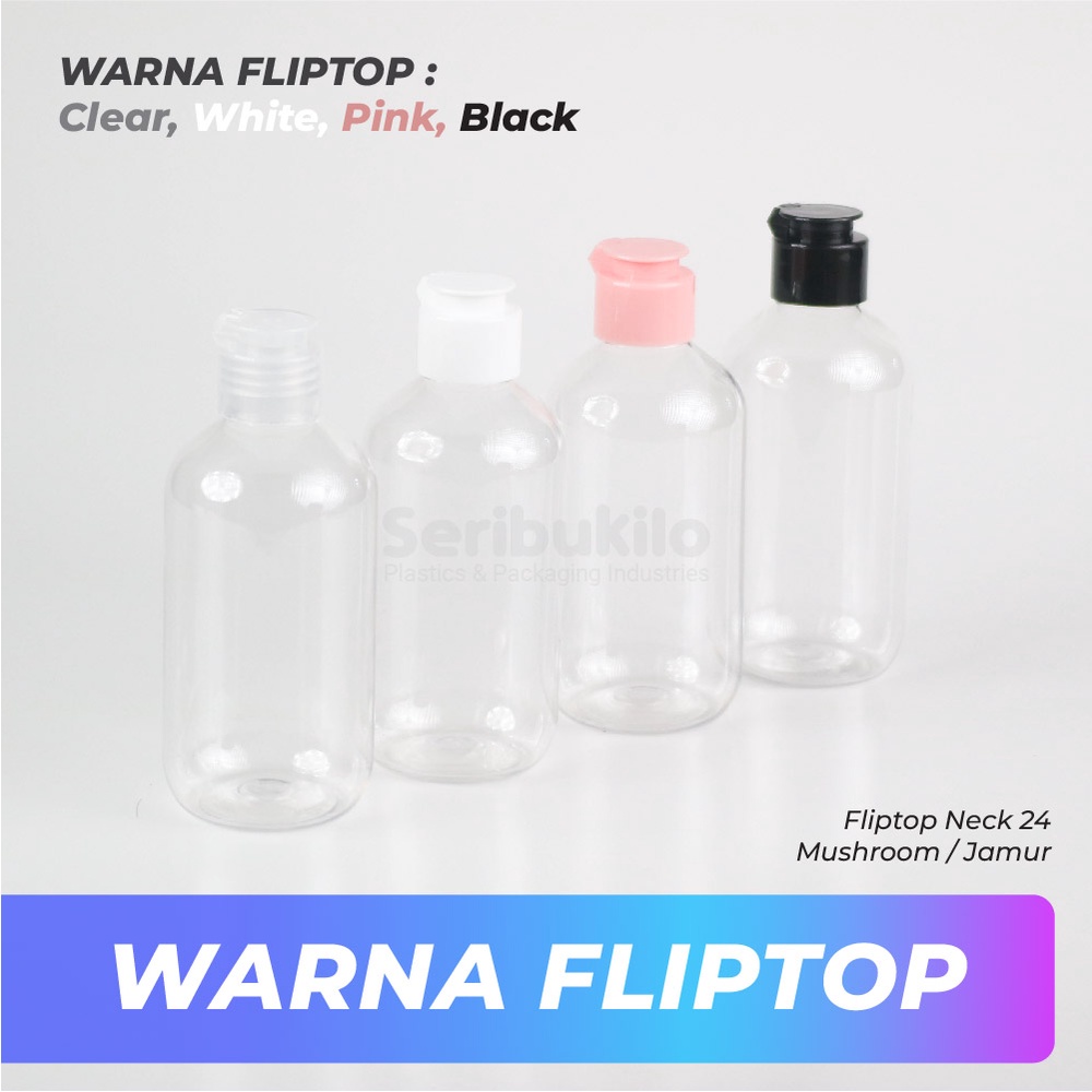 Botol Fliptop SBR 200 ml/Botol PET 200 ml Fliptop Mushroom/Jamur SBR