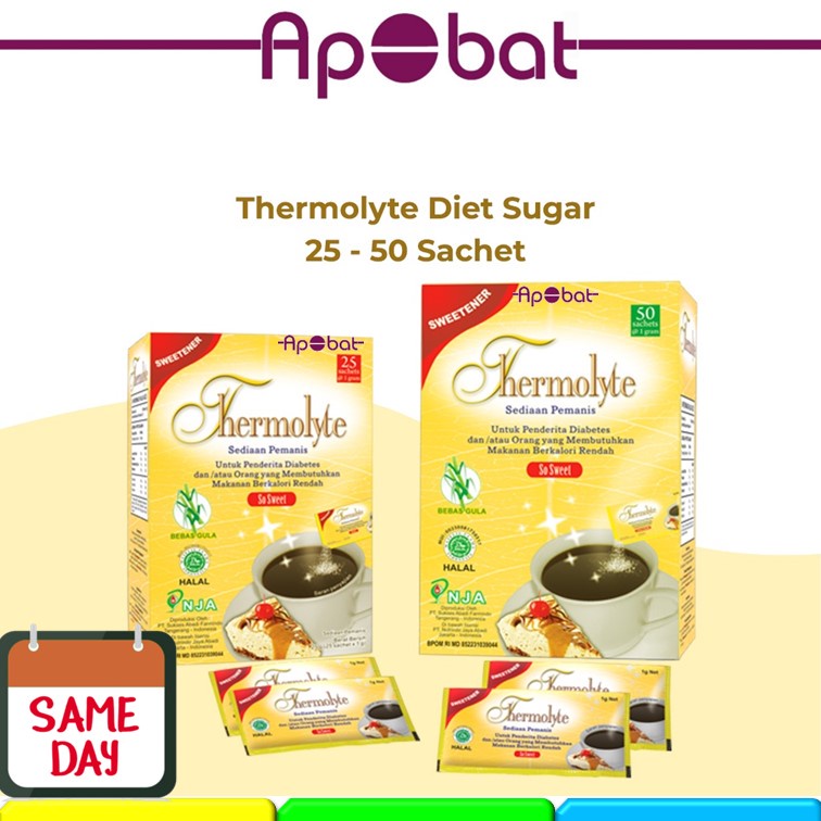 

- ApObat - Thermolyte Gula isi 25 & 50 Sachet Gula Diet Diabet Diabetes Termolite Thermolit Thermolite Termolyte