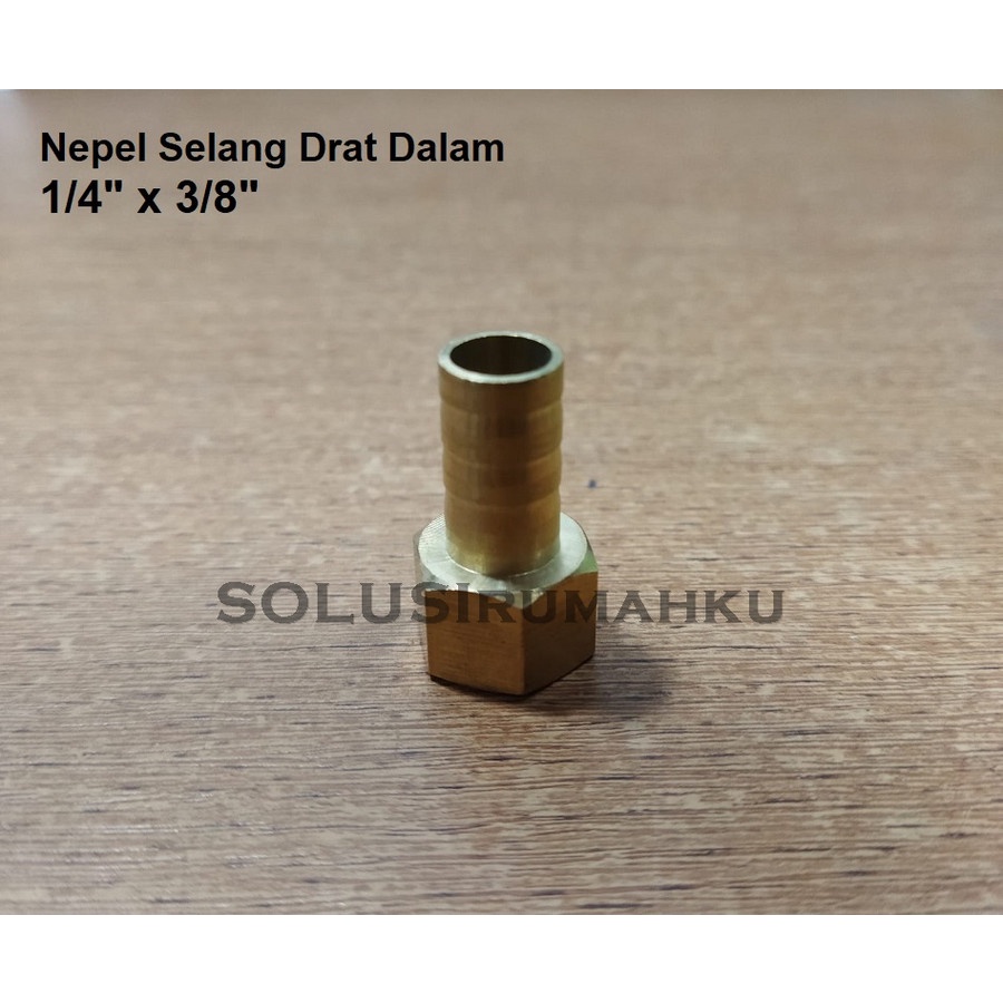 Nepel Drat Dalam Drat 1/4" untuk Selang 3/8" Nepple Nipel Selang Air