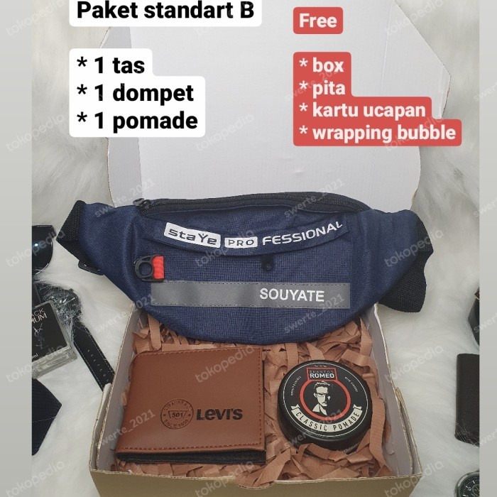 

(COD) Kado Box Hampers Paket STANDART B Cowok Pria Ayah - wrapping bubble