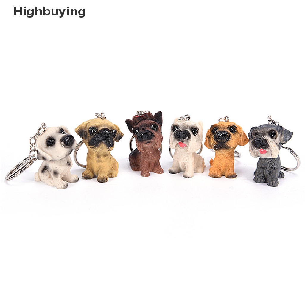 Hbid Lovely Resin Hewan Anjing Peliharaan Gantungan Kunci Key chains Gantungan Kunci Perhiasan Hadiah Acak Glory