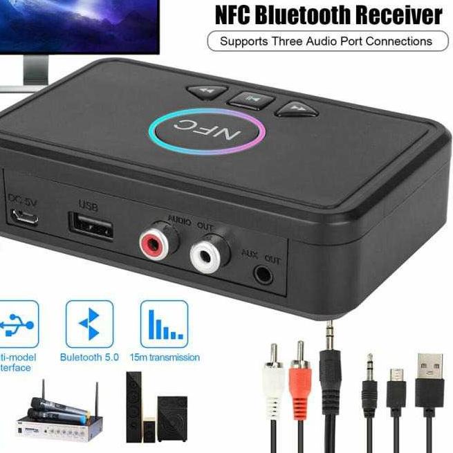 ➭ Centechia Audio Bluetooth 5.0 Receiver Adapter NFC RCA AUX Spiker Audeo Blutut Speaker Universal B