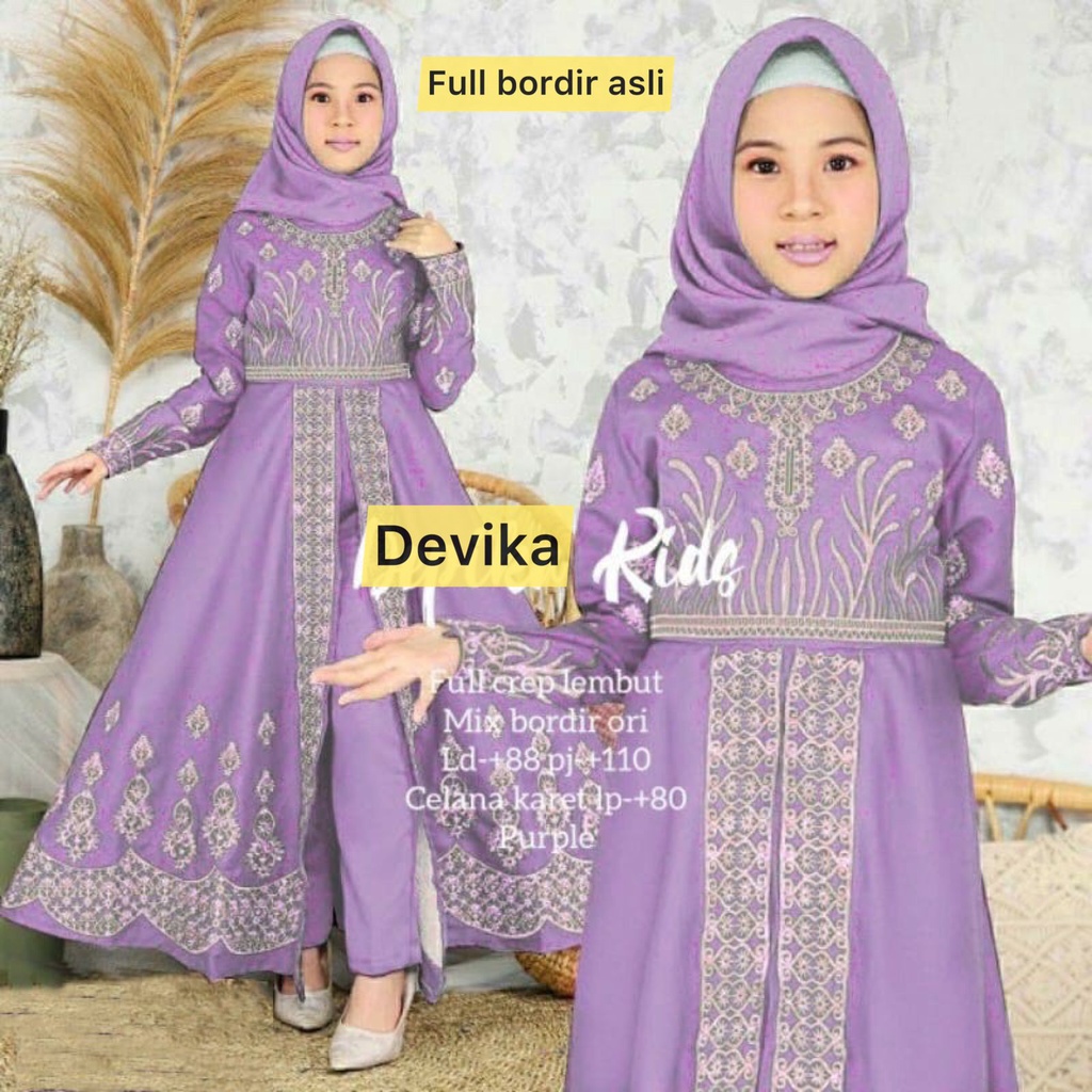 TERMURAH Baju Gamis Anak Perempuan ( DIJAMIN FOTO ASLI ) Set Gamis Anak Model India Full Bordir Asli