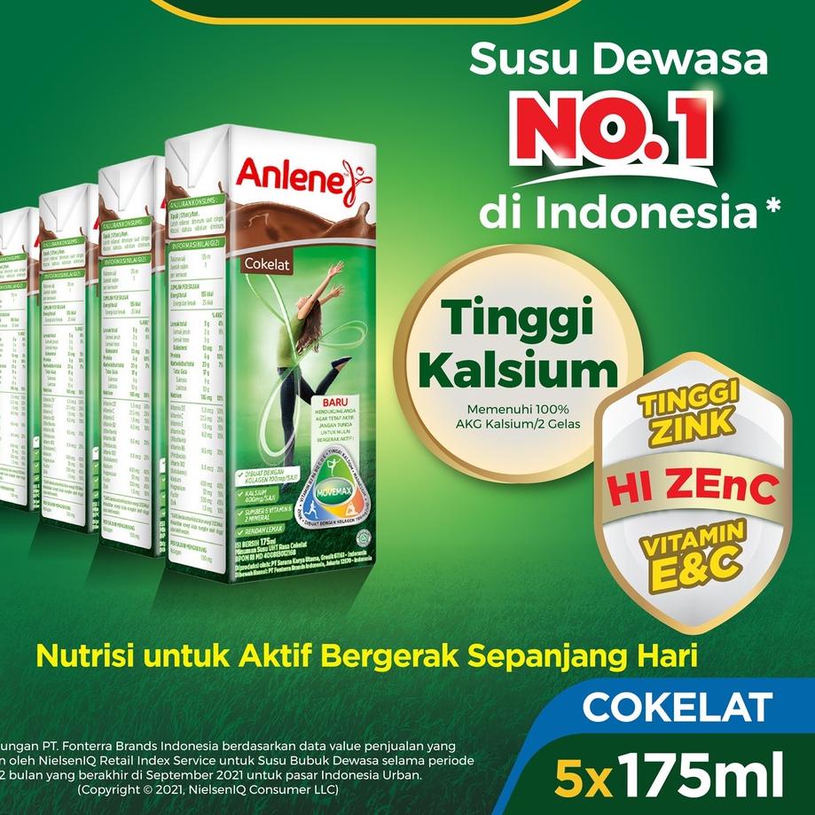 

DISKON BRANDS FESTIVAL Anlene Susu Dewasa UHT Cokelat 5 x 175ml - Nutrisi Tinggi Kalsium Untuk Tulang, Sendi, dan Otot grosir