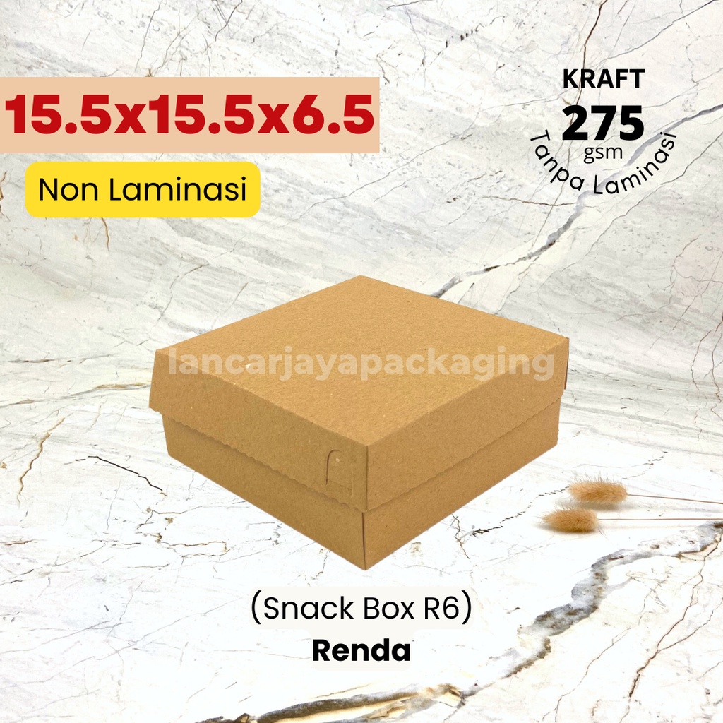 Box Snack Kue Kemasan Makanan Dus R6 15.5x15.5x6.5 16x16x7 cm