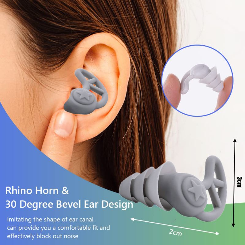 3 Layers Earplugs Tidur Peredam Suara Nyamanear Plug Peredam Suara Silicone Earplugs Noise Reduction Sleeping Earplugs