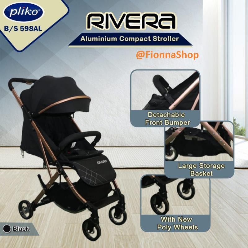 Stroller Pliko Rivera Gold Cabin size bisa dorong kaya koper