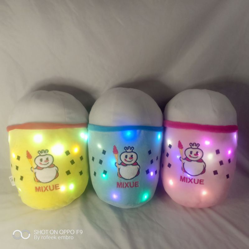 BANTAL ICE MIXUE NYALA LED,MAINAN ANAK tinggi 30cm