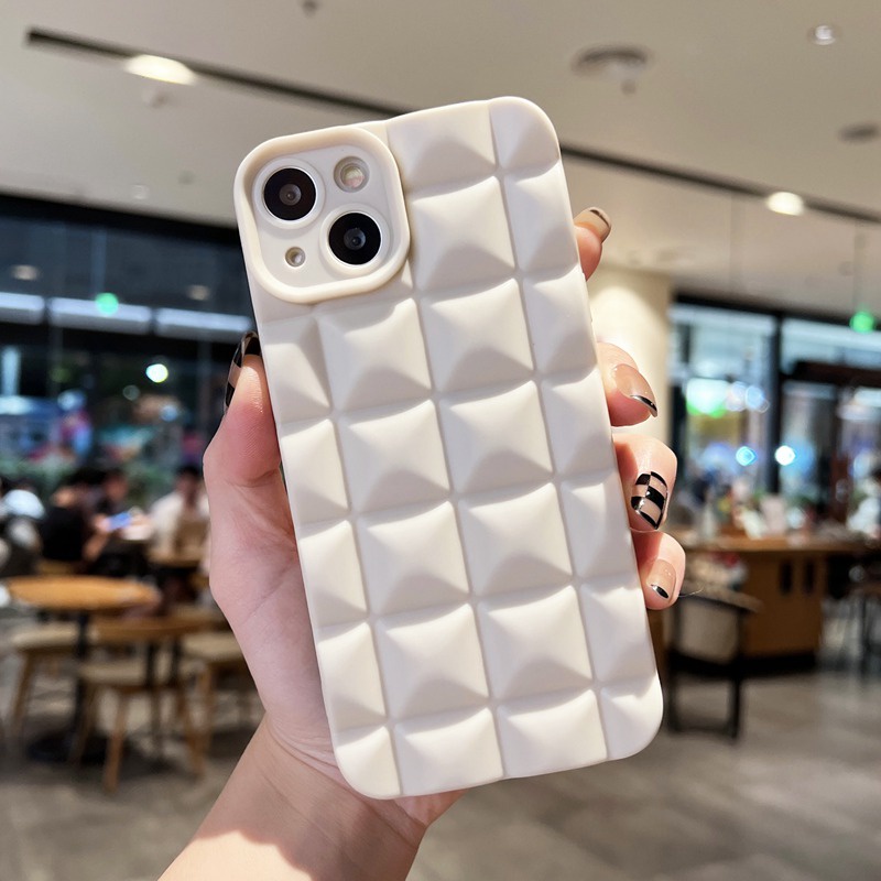 Classical Lavley Lattice Softcase Apple Ip IPhone 6S 7 8 Plus7 +8+ XR XS Max 11 Pro Max Casing Ponsel Simple Wanita Cewek