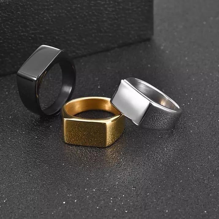 IWA481 4s Grosir Solo || Boxy Ring || Staright Ring || Cincin Titanium (Premium) Kotak Panjang Bergaya Hip-Hop , Punk, Aksesoris Fashion Pria dan Wanita +++