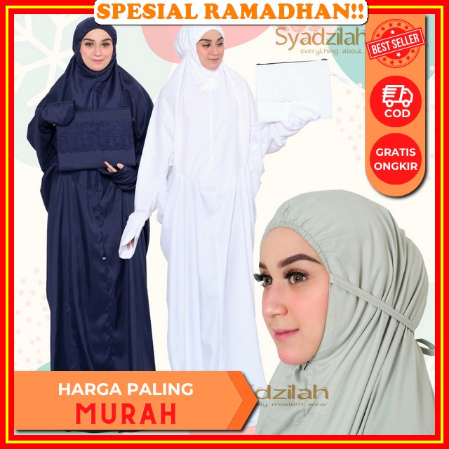 Mukena Terusan 100 Rayon Handprint Jumbo Bahan Adem Motif Bunga Mukenah Lajuran Dewasa Rayon Mukena 