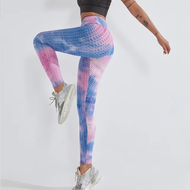 Sexy High Waist Scrunch BOOTY LEGGING Textured Colorfull Butt Lifting Legging Tie Dye Yoga Pant Gym Workout Pant Sport Celana Pengangkat Bokong