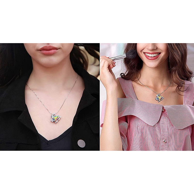 [AYBx] Baju Kaos Distro Pria Wanita Lengan Pendek Kalung Kristal Kupu-Kupu Butterfly Choker Necklace Charm Birthstone Pendant Necklace Jewelry