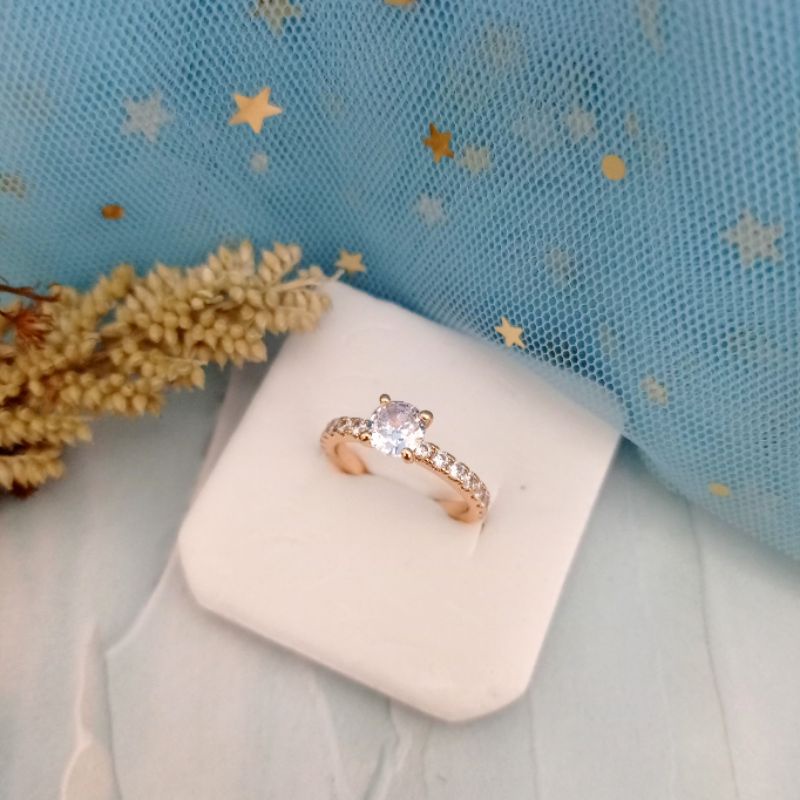 COD BOS KU!! cincin xuping mata satu zircon anti karat