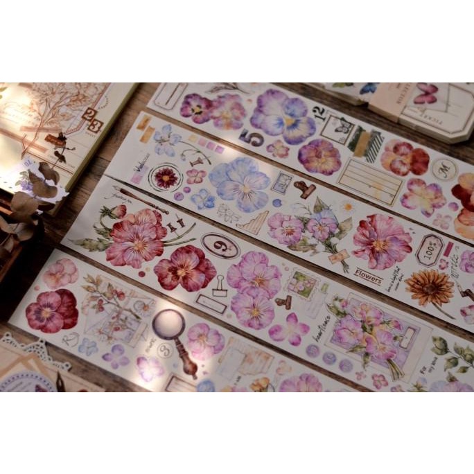 

Little White Three Colors of Sumire Flower Washi & PET Tape