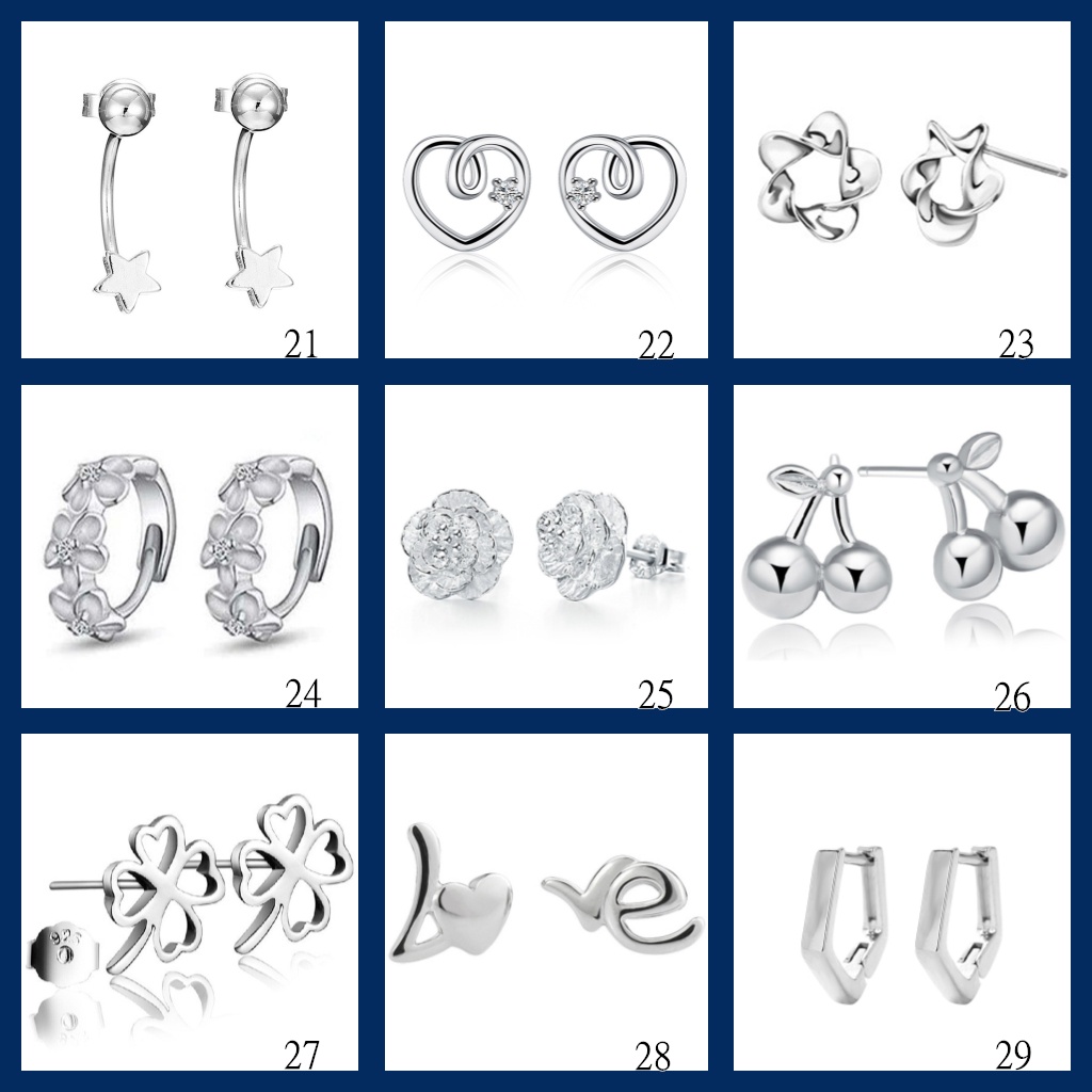 Goldkingdom Aksesoris Perhiasan Fashion Ready Stock Sterling Silver Anting Tusuk Gaya Lucu Minimalis Untuk Hadiah Wanita